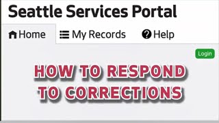 Seattle Services Portal - Responding to Corrections