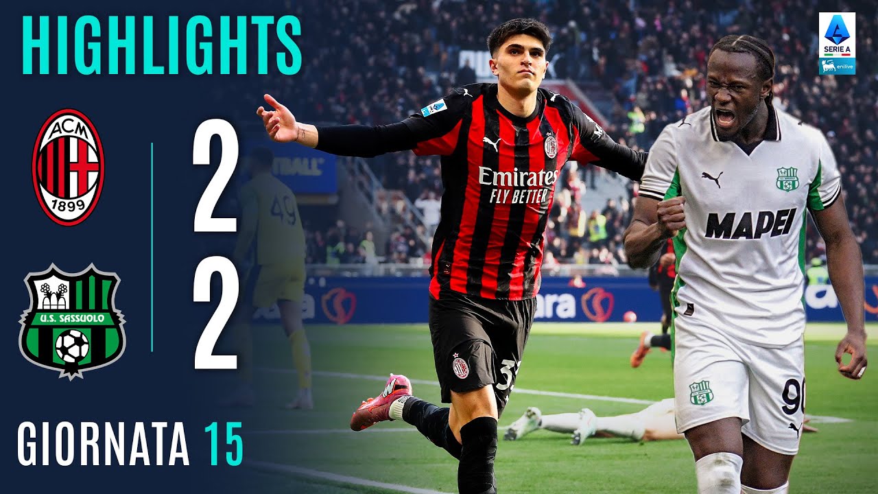 MILAN-SASSUOLO 2-2 | HIGHLIGHTS | 15ª GIORNATA | SERIE A ENILIVE 2025/26