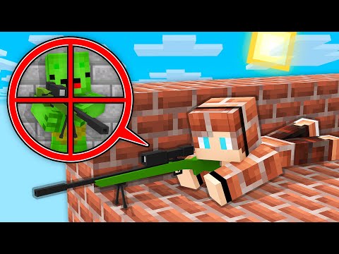 Paper - Mikey vs JJ SNIPER BATTLE in Minecraft (Maizen)