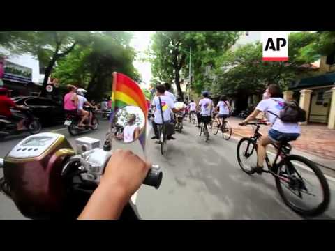 Gay Pride celebrated on streets of Hanoi in a rare demonstration