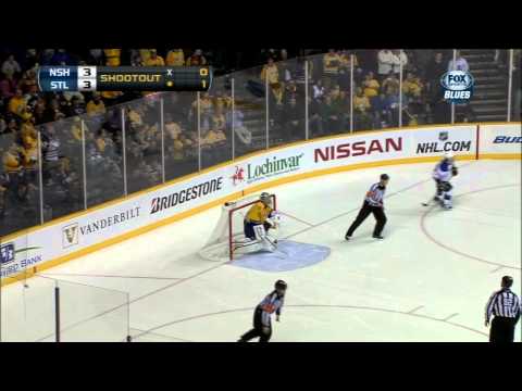Shootout 21 Jan 2013 St. Louis Blues vs Nashville Predators. NHL Hockey