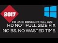 Fix Hard Drive Not Showing Full Size (Still Works 2022)