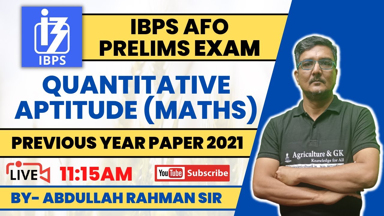 Watch video IBPS AFO Prelims Previous Year Paper 2021-Maths(Quantitative Aptitude)|IBPS AFO Notification 2022-23 Now IBPS AFO Prelims Previous Year Paper 2021-Maths(Quantitative Aptitude)|IBPS AFO Notification 2022-23