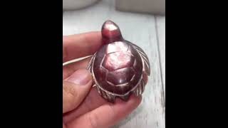 Gem Lepidolite Turtle, Natural HQ Purple Mica Crystal Carving GLTC222 #GemLepidolite #Lepidolite