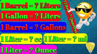barrel to liter | gallon to litre | Liter to CC | Liter to ml | gallon to litre convert | L to ml
