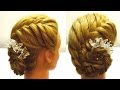 Свадебная прическа на средние волосы.Свадебная прическа с цветами.Wedding hairstyle ...