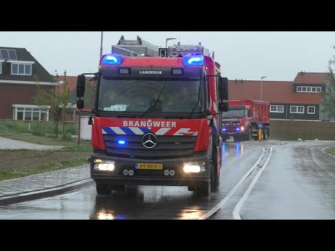 Brandweer Langedijk met Spoed naar een Grote Brand in Obdam - TS 10-5332 HA 10-6686