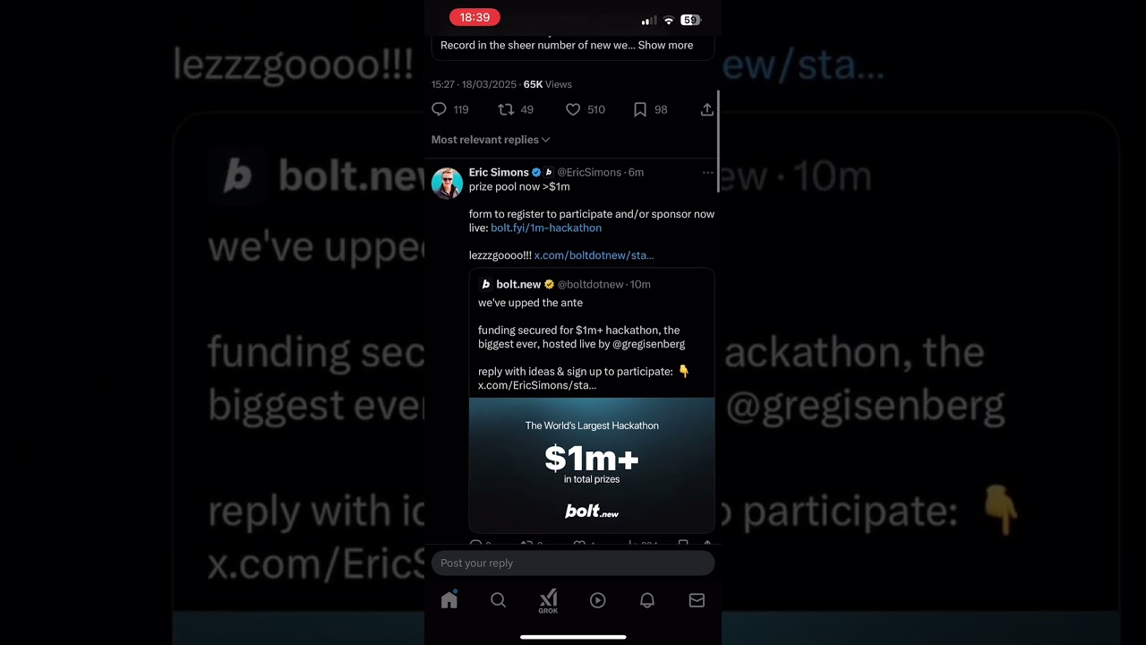 bolt.new $1MM Hackathon! Sign up NOW!