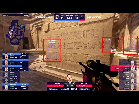 first 1v6 ever by s1mple | BLAST Dream Team vs Denmark