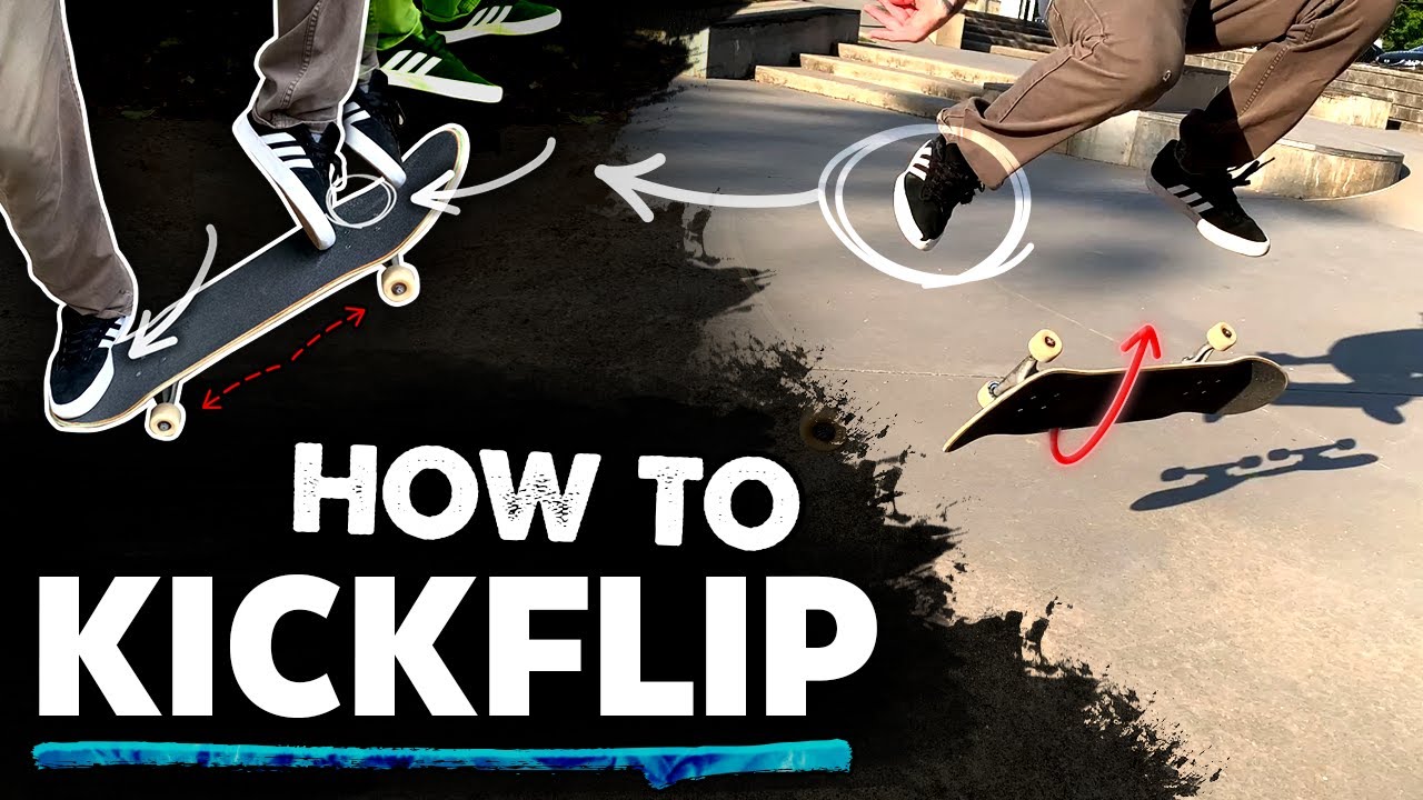 HOW TO KICKFLIP - Beginner Skateboard Tricks Tutorial (Slow Motion) Easy Kickflips Common Mistakes