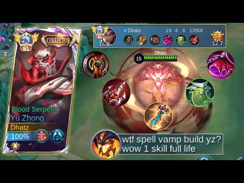 ABUSE THIS SPELL VAMP ITEM BUILD BEFORE THEY NERF IT! | YU ZHONG SUSTAIN - MLBB