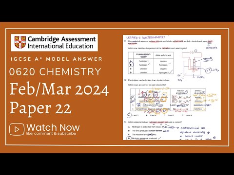 IGCSE Chemistry Paper 22 - Feb/Mar 2024 - 0620/22/F/M/24FULLY SOLVED