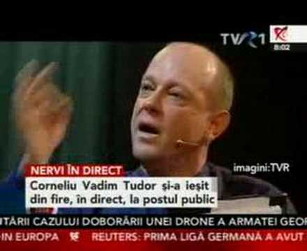 Vadim Tudor lost his temper on a TV show