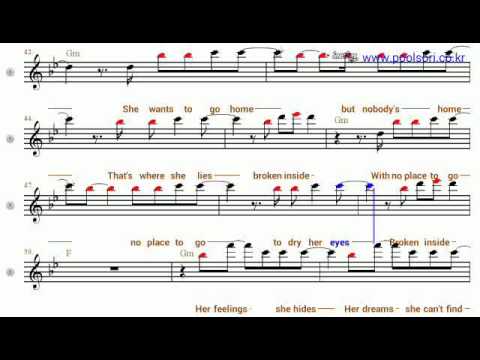 Nobody`s Home  - Bb Tenor/Soprano Sax Sheet Music  [ Avril Lavigne ]