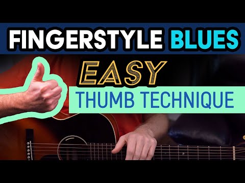 Acoustic Fingerstyle Blues - Easy thumb technique! - Guitar Lesson - EP511