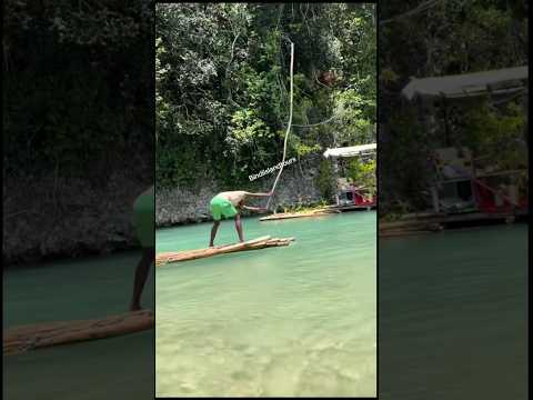 Jamaicans have all the vibes #jamaica #jamaican #bamboo #raft #shorts #viral
