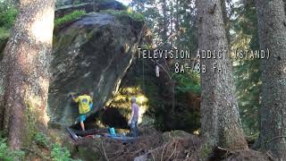 Video thumbnail of Television addict, 8a+/b. Fionnay