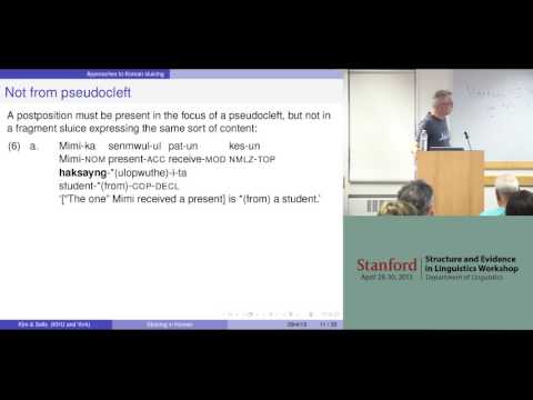 Sluicing in Korean -- J. Kim and P. Sells