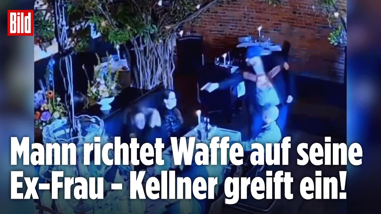 Mordversuch im Restaurant: Ex-Mann will auf Ex-Frau schießen - dann stürzt sich Kellner auf ihn