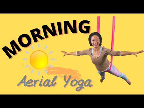 10MIN Aerial Yoga MORNING FLOW for Beginners | At Home