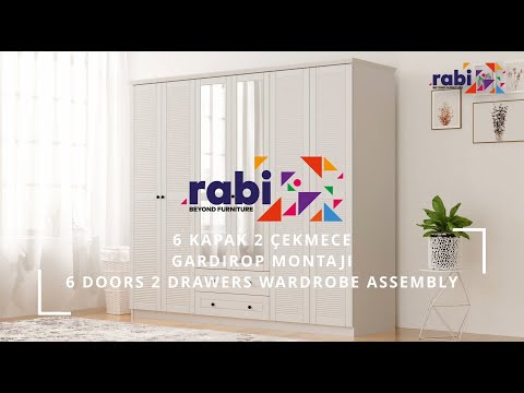 Rabi Mobilya 6 Kapak 2 Çekmeceli Gardırop Montaj Animasyonu