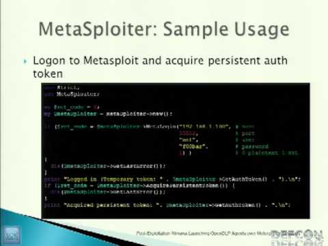 DEFCON 20: Post-Exploitation Nirvana: Launching OpenDLP Agents over Meterpreter Sessions