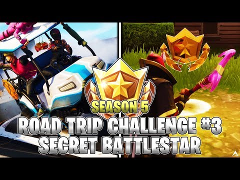 SECRET BATTLE STAR LOCATION! Week 3 Road Trip Challenges (Fortnite Season 5)