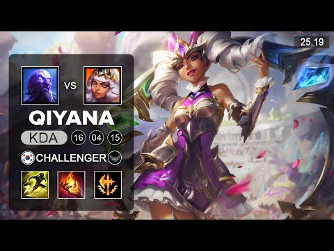 Qiyana vs Ryze Mid - KR Challenger - Patch 25.19 Season 15