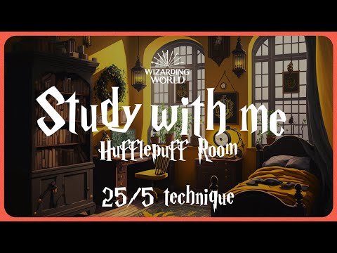 Hufflepuff Study With Me 📚 | Hufflepuff Ambience ASMR | 2H Pomodoro Hogwarts 25/5