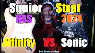Video thumbnail for Squier Affinity HSS Strat VS Squier Sonic HSS Strat | Which One For You? by Ben Powers Guitar