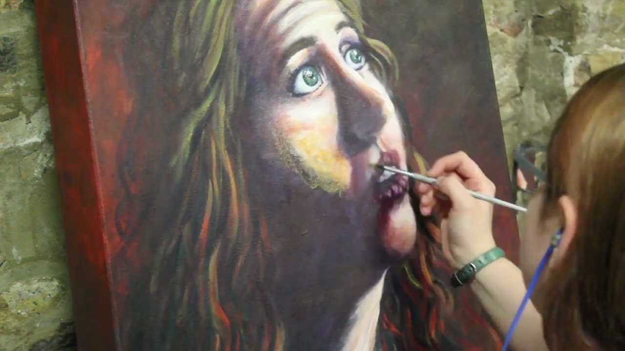 Kintsugi portrait painting