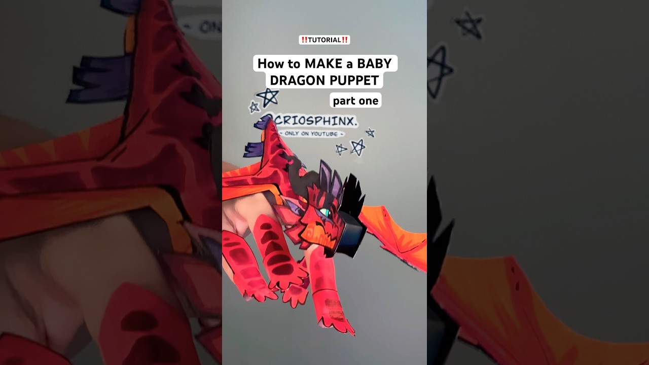 TUTORIAL — How to make a BABY dragon puppet! // PART ONE // #art #dragonpuppets #paperdragon