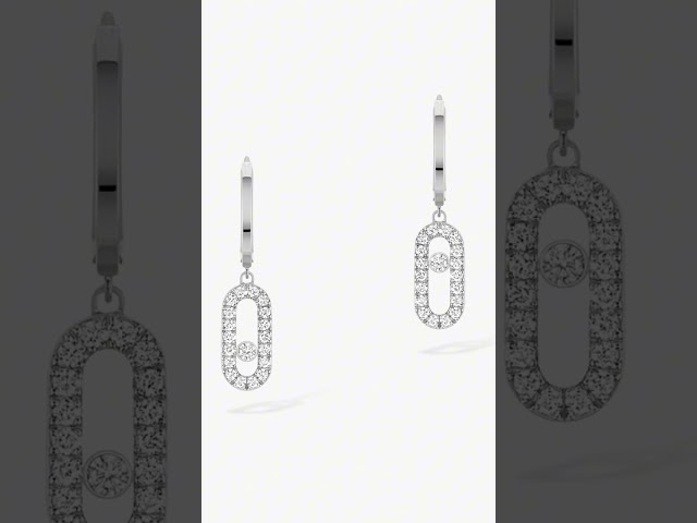 حلق ميسكا الأنيق باللون / فضي .  (E617)