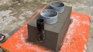 Amazing Construction Diy - How To Make 2 In 1 Wood Stove Red Brick And Cement Mold
