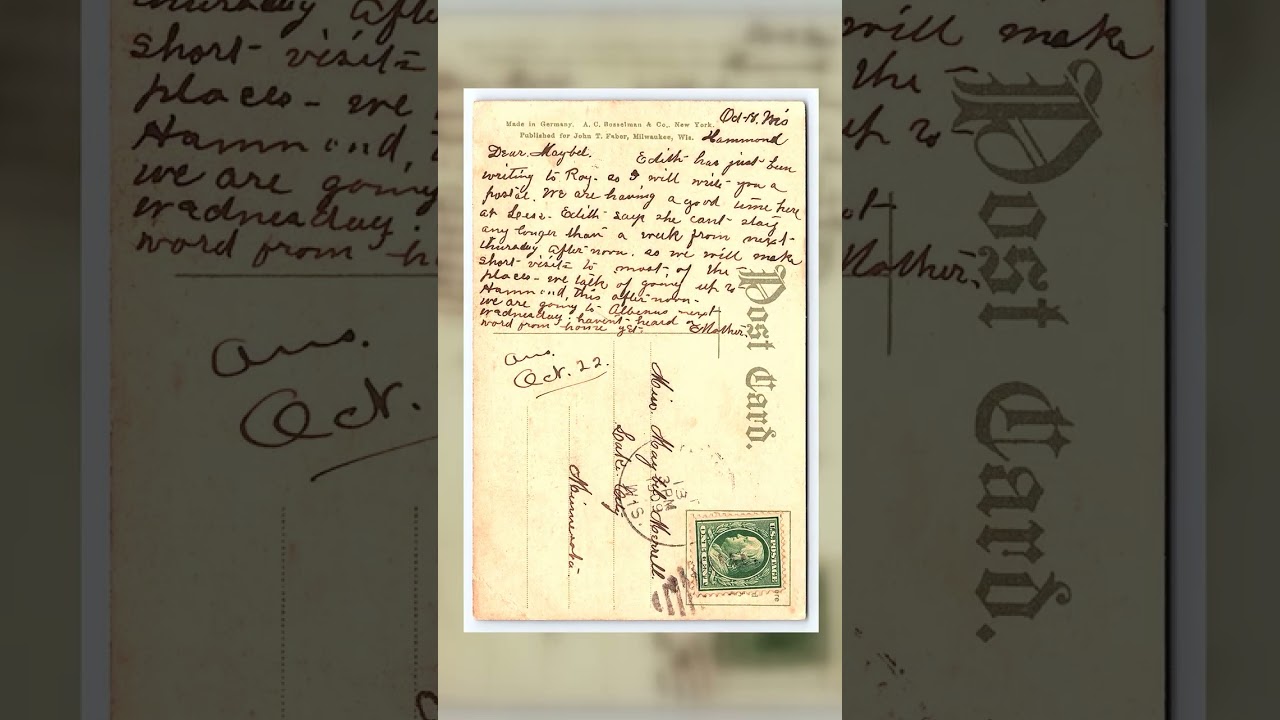 A.C. Bosselman & Co. Divided Back Postcard, Lake Harriet, Minneapolis, 1910 Video