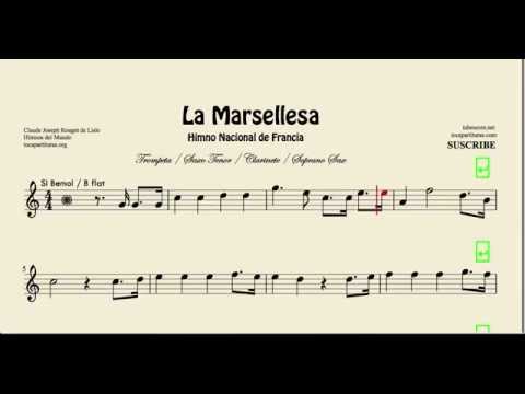 La Marseillaise Sheet Music for Trumpet Clarinet Tenor and Soprano Saxophone France National Anthem