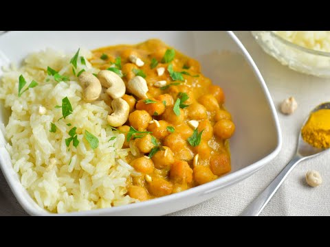 Curry de Garbanzos con arroz basmati | ¡Mi NUEVA RECETA FAVORITA!