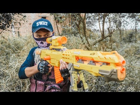 LTT Game Nerf War : Winter Warriors SEAL X Nerf Guns Sniper OneShot Fight Criminal Rocket Man