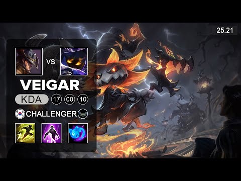Veigar vs Twisted Fate Mid -KR Challenger - Patch 25.21 Season 15