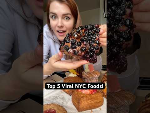 My top 5 viral NYC foods! #foodie #nycfood #eating #shorts #burger #dumplings #pizza