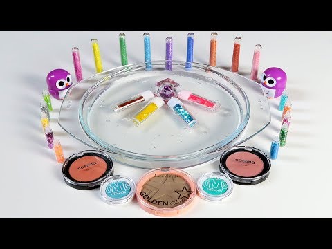 Mixing Makeup, Glitter and Mini Glitter Into Clear Slime ! MOST SATISFYING SLIME VIDEO ! Part 6 Video