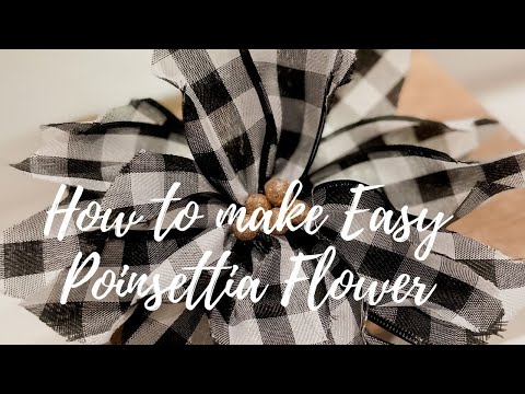 How to make a Poinsettia flower out of ribbon