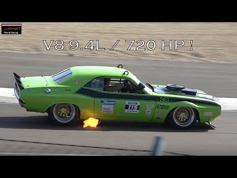 Dodge Challenger 572 T/A (Trans Am) 1970 Race Car Pure V8 Sound & FLAMES ! Dijon Motors Cup 2023