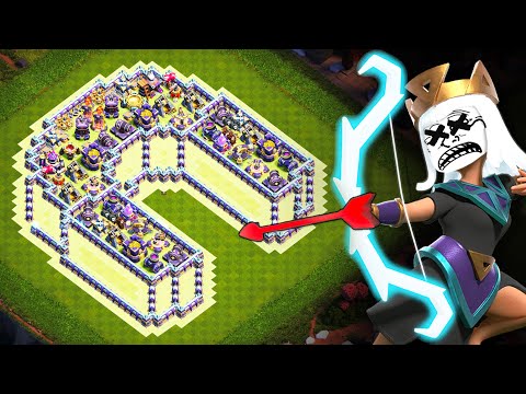 TROLLING QUEEN WALKERS WITH 3D BASE IN CLASH OF CLANS