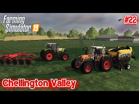 Bale Alfalfa Hay & Sale of Baled Straw | Chellington Valley Seasons # 22 | FS19 TimeLapse