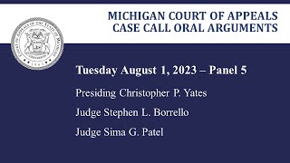 MCOA Oral Arguments August 1, 2023 - Panel 5