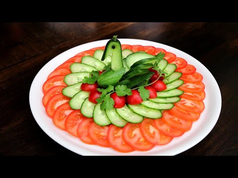 Super Salad Decoration Ideas - Cucumber Swan Carving Garnish