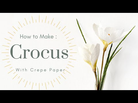 MAKING CROCUS FLOWER with CREPE PAPER | EASY TUTORIAL PAPER FLOWER FOR BEGINNERS