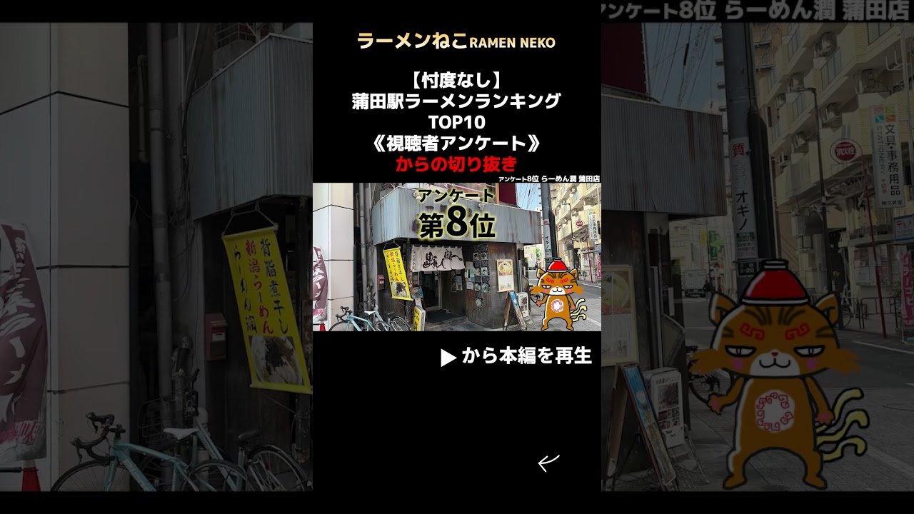 【忖度なし】蒲田駅ラーメンランキングTOP10 shorts #ラーメンランキング #蒲田 #蒲田駅 #東京 #ラーメン