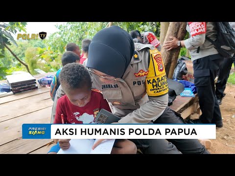 POLDA PAPUA MELAKSANAKAN AKSI HUMANIS TERHADAP ANAK - ANAK PAPUA